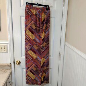 Antthony Mesh Knit Wide-Leg Pull-On Pants. Size 2X (Magenta Multi)